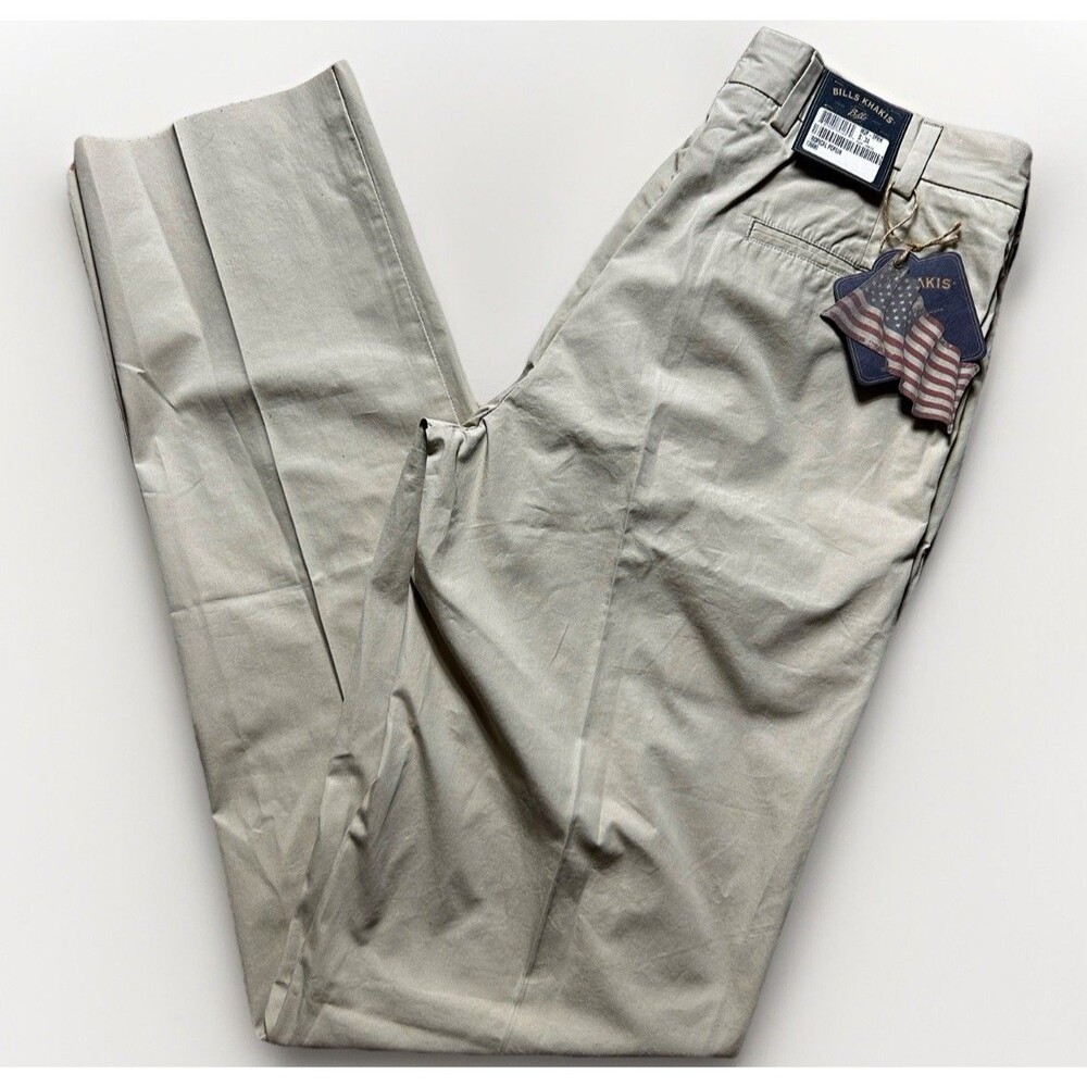 Bills Khakis M2-TPKH Size 34 Pants Pleated Front Tropical Poplin Unfinished
